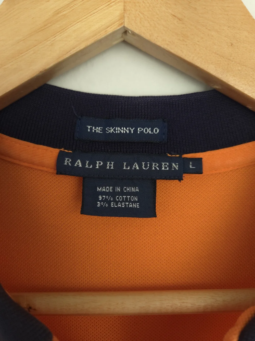 Ralph Lauren US Open Polo Shirt Womens Large Orange Skinny Fit Tennis